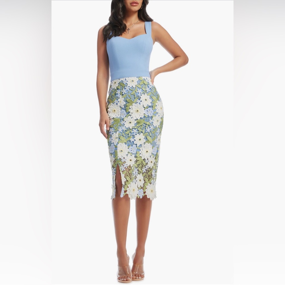 Dress the Population Ellina Guipure Lace Sheath Dress